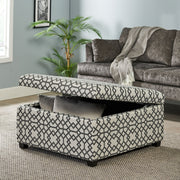 Richmond - Storage Ottoman With Unique Pattern And Ample Storage - Gray - R&R Furniture Gallery (Fountain Valley, CA)