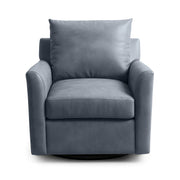 Classic Home Olivia swivel chair with plush fabric upholstery and a stylish modern design, shown from a side angle.