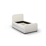 TOV Furniture Briella trundle bed with a sleek wooden frame and integrated pull-out trundle, ideal for space-saving sleeping solutions.