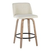 Toriano - Contemporary Fixed Height Counter Stool Swivel & Round Footrest (Set of 2) - R&R Furniture Gallery (Fountain Valley, CA)