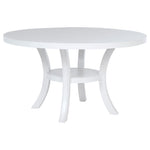 Tyler - Round Dining Table With Shelf Round Table - White