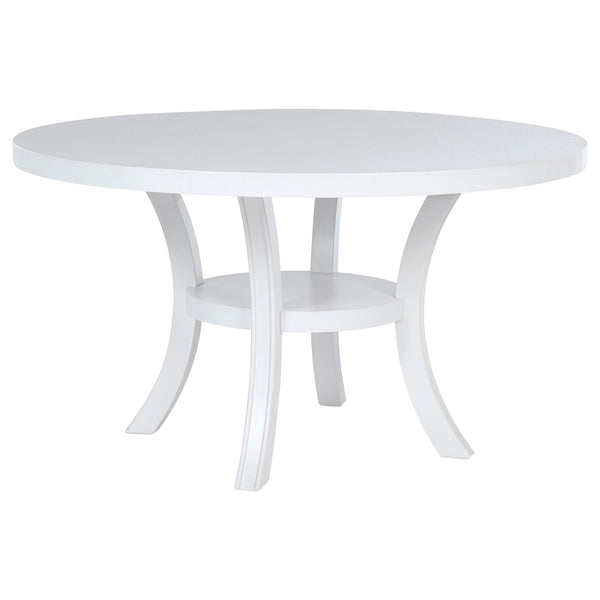 Tyler - Round Dining Table With Shelf Round Table - White