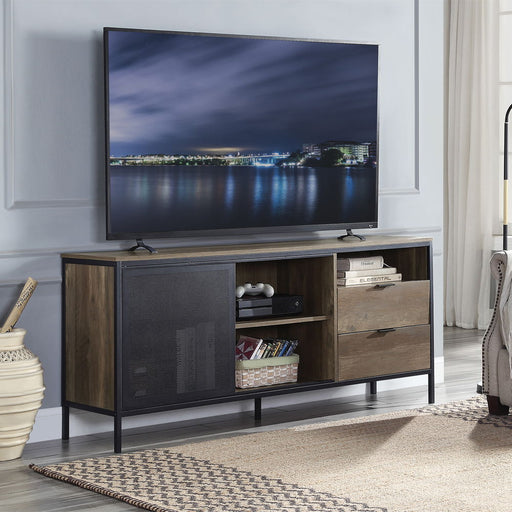 Nantan - 28" TV Stand - Rustic Oak & Black - R&R Furniture Gallery (Fountain Valley, CA)