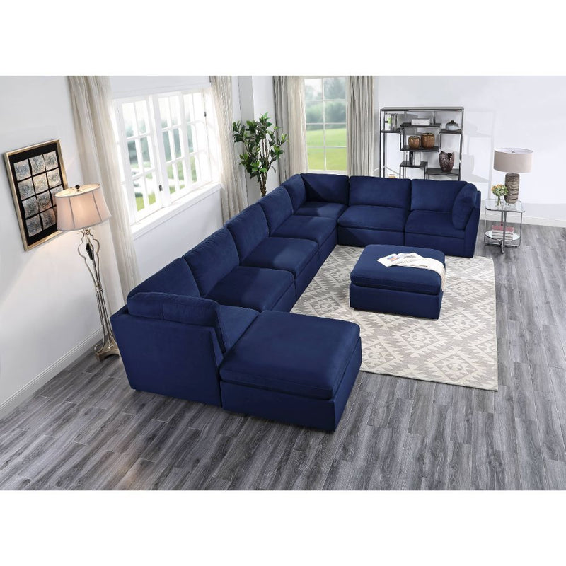 Crosby - Modular Armless Chair - Blue Fabric - R&R Furniture Gallery (Fountain Valley, CA)