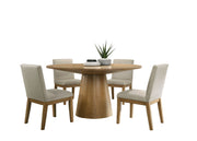 Jasper - Wide Contemporary Round Dining Table Set - R&R Furniture Gallery (Fountain Valley, CA)
