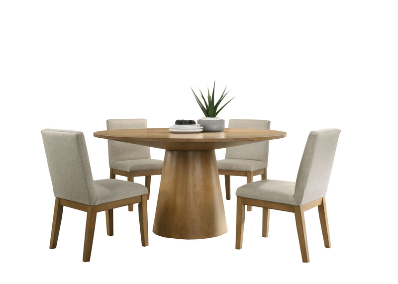 Jasper - Wide Contemporary Round Dining Table Set - R&R Furniture Gallery (Fountain Valley, CA)