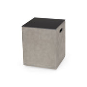 Modern black and gray MGO tank holder side table with ceramic top, designed for stylish storage and decor.