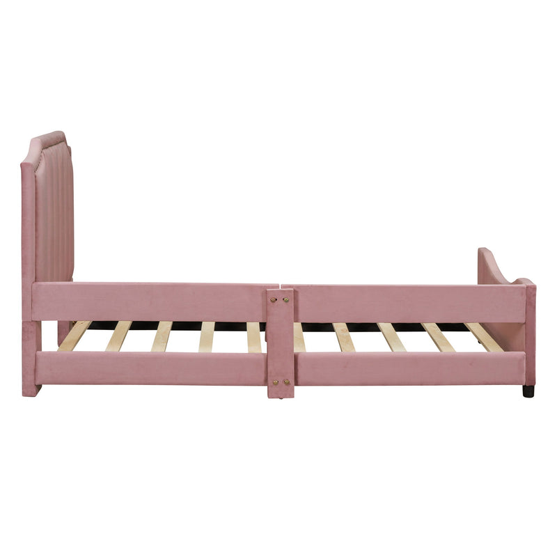 Upholstered Daybed With Classic Stripe Shaped Headboard - R&R Furniture Gallery (Fountain Valley, CA)