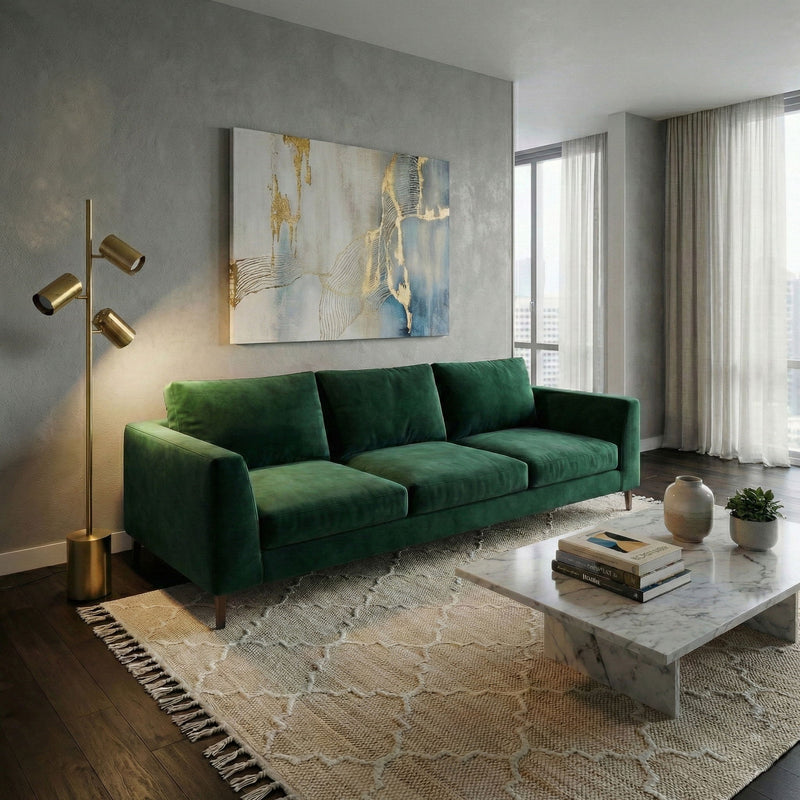 Harmony - Floor Lamp With Rotary Switch Triple Spots Block Base - Gold - R&R Furniture Gallery (Fountain Valley, CA)