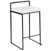 Lumi Source Fuji contemporary stackable counter stool with sleek modern design and wooden seat in a set of multiple stools.