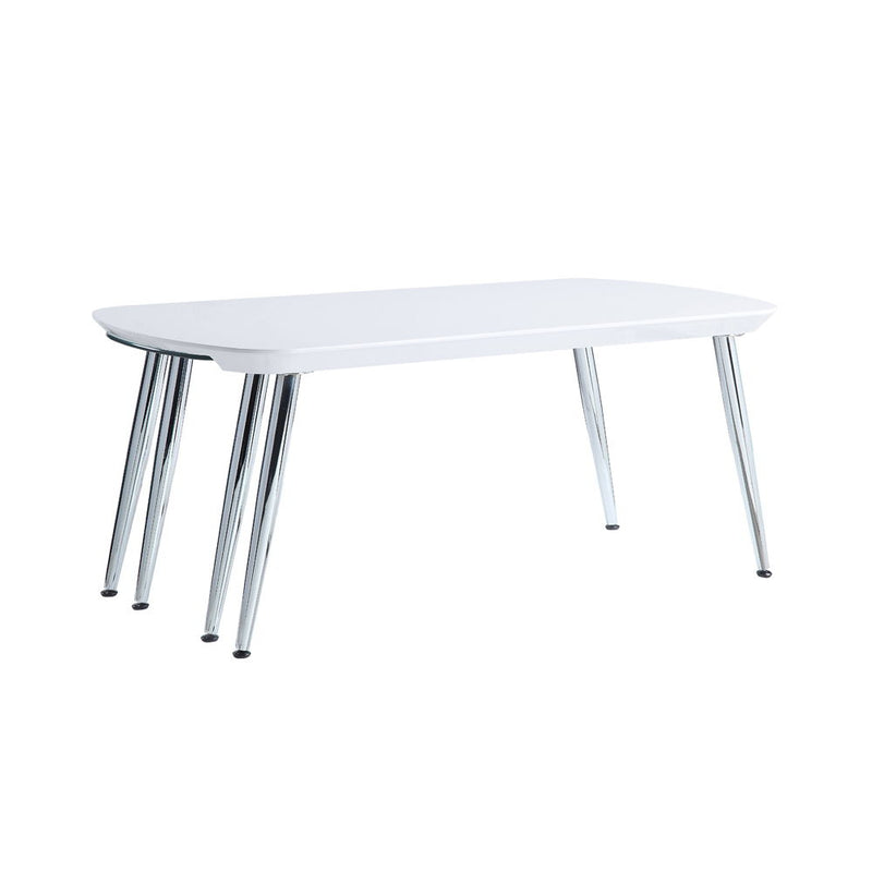 Patina - Coffee Table - White & Chrome - R&R Furniture Gallery (Fountain Valley, CA)