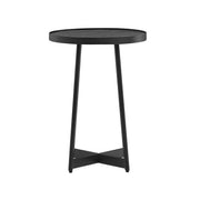 Ranlo - Round Accent Table With Geometric Legs - Black - R&R Furniture Gallery (Fountain Valley, CA)