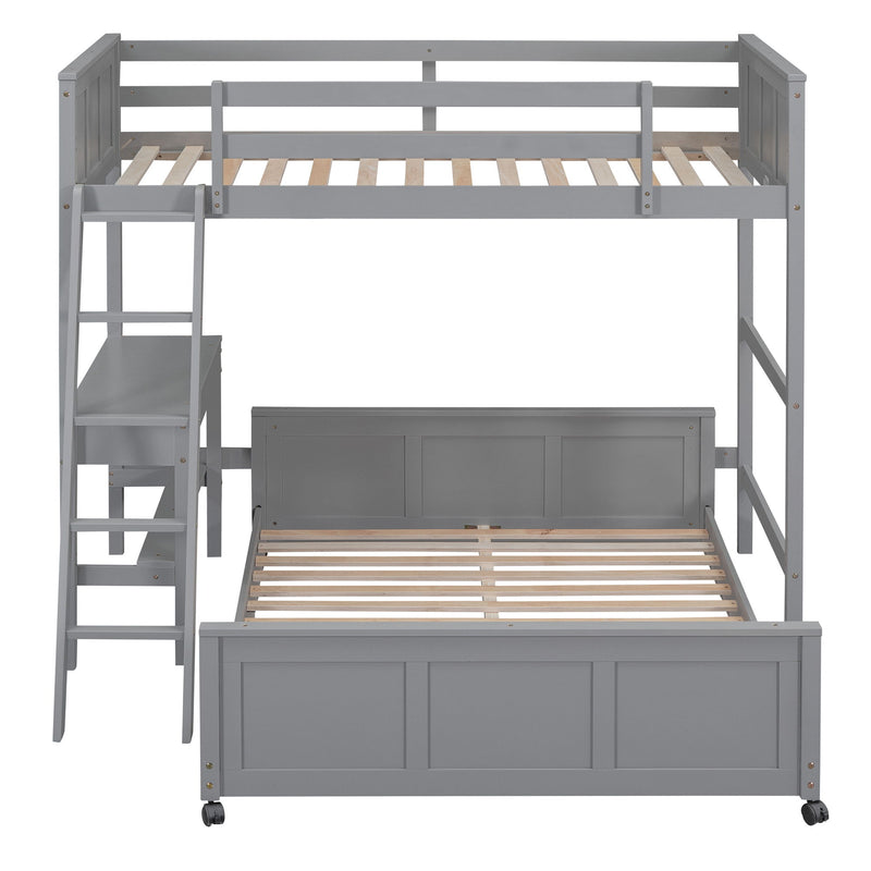 Full Over Full Bunk Bed With Desk - R&R Furniture Gallery (Fountain Valley, CA)