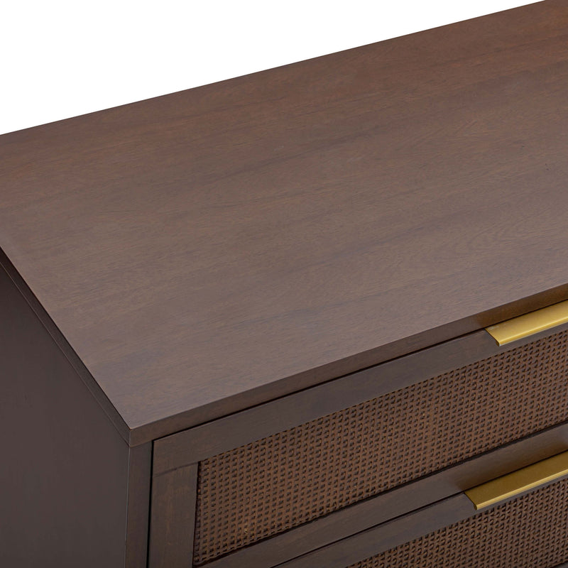 TOV Furniture Sierra 6 Drawer Dresser with sleek wooden finish and modern handle design, featuring six spacious drawers for storage.