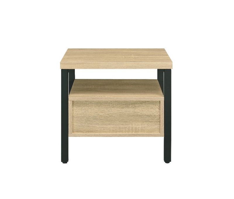 Yawan - Accent Table - Oak & Black - R&R Furniture Gallery (Fountain Valley, CA)