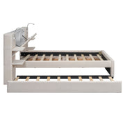 Upholstered Platform Bed With Reading Lights, Drawers, Trundle And Shelves - R&R Furniture Gallery (Fountain Valley, CA)