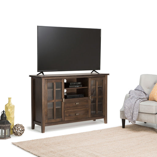 Artisan - Tall TV Media Stand - Natural Aged Brown - R&R Furniture Gallery (Fountain Valley, CA)