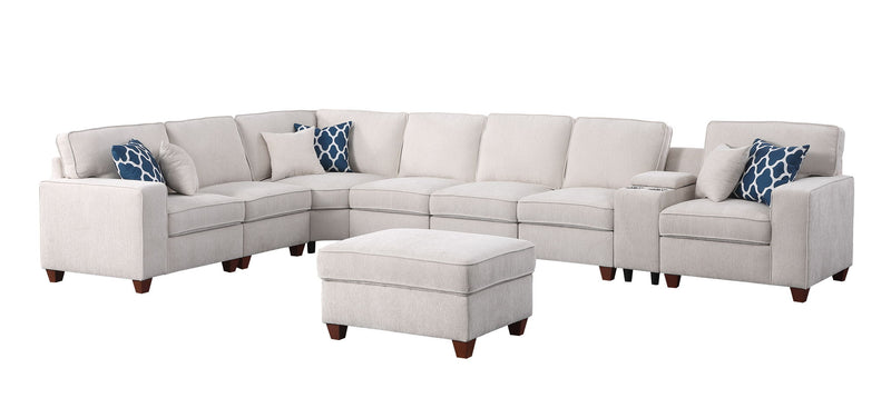 Ted - Sectional Sofa With Ottoman - Beige - R&R Furniture Gallery (Fountain Valley, CA)