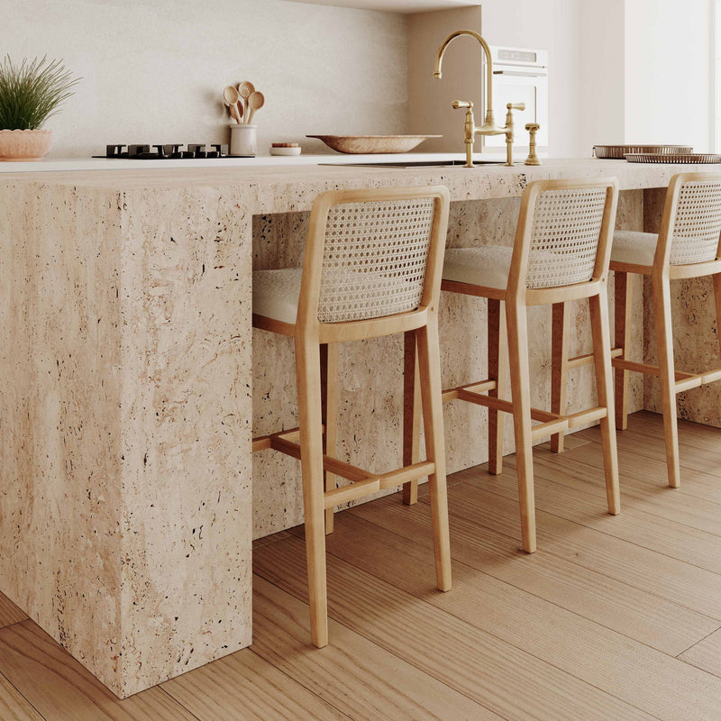 Gerri - Counter Stool - Cream / Natural - R&R Furniture Gallery (Fountain Valley, CA)