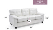 Comfortable stationary sofa by Glory Furniture with plush cushions and neutral fabric, perfect for modern living rooms.