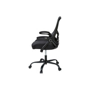 Black 8th Street office swivel chair with adjustable height, ergonomic design, and cushioned seat suitable for workspaces.