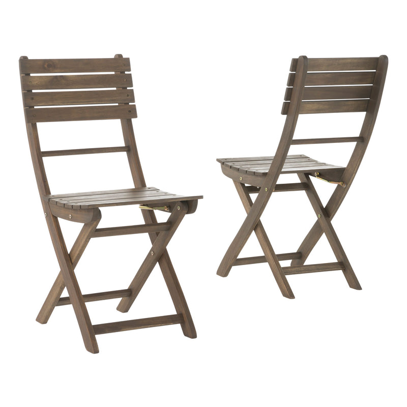 Noble House outdoor 3-piece half-round folding bistro set with table and two chairs, suitable for patio or garden seating.
