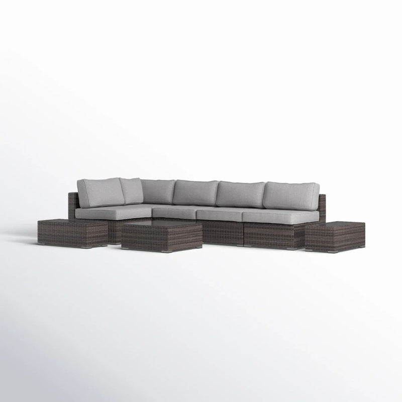 Wicker Sectional Seating Group With Cushions - R&R Furniture Gallery (Fountain Valley, CA)