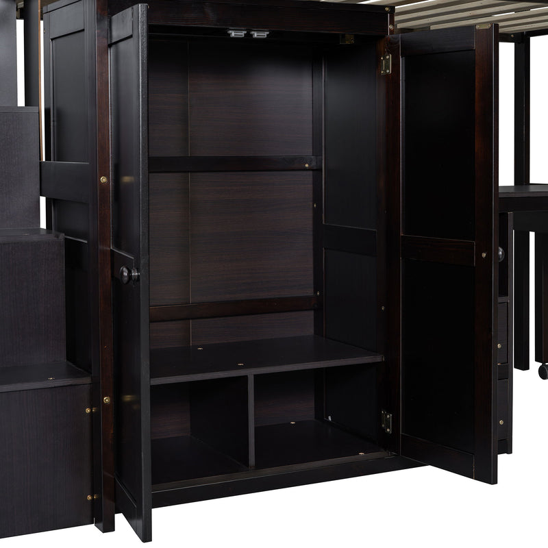 Loft Bed With Stairs, Bookshelf, Drawers, Desk & Wardrobe, Space Saving Multifunctional Furniture - R&R Furniture Gallery (Fountain Valley, CA)