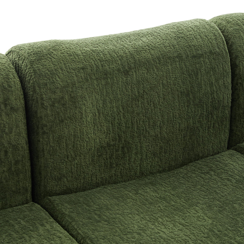 Noble House 3-seater sofa couch with curved armrests, stationary design in neutral fabric, modern living room furniture.