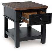 Wildenauer - Rectangular End Table - Brown / Black - R&R Furniture Gallery (Fountain Valley, CA)
