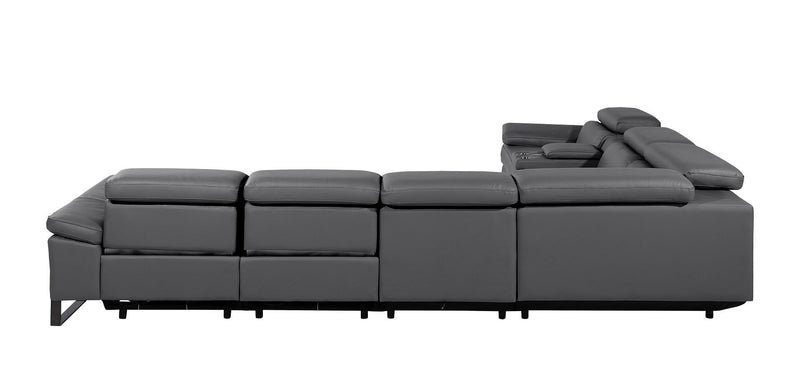 1246 - 7-Piece L-Shaped Modular Power Reclining Sectional With 3 Power Recliners And Power Headrests