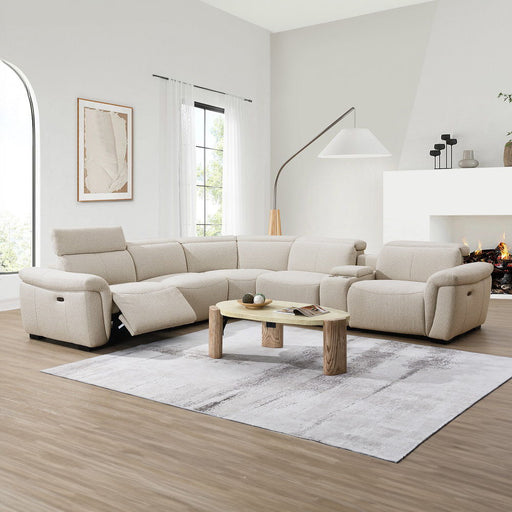 Dayana - Power Motion Sectional Sofa - Beige Boucle - R&R Furniture Gallery (Fountain Valley, CA)
