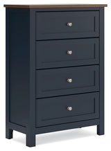 Landocken - Four Drawer Chest - Brown / Blue - R&R Furniture Gallery (Fountain Valley, CA)