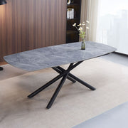 Hester - Ceramic Top Dining Table - Gray & Black - R&R Furniture Gallery (Fountain Valley, CA)