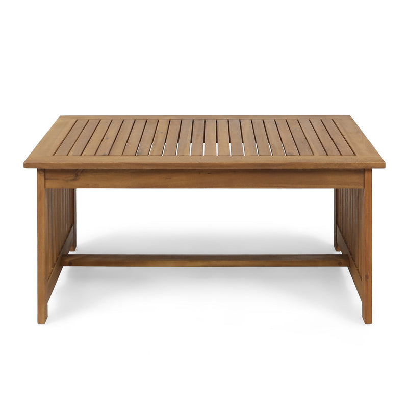 Acacia Wood Rectangular Patio Coffee Table For Outside - R&R Furniture Gallery (Fountain Valley, CA)