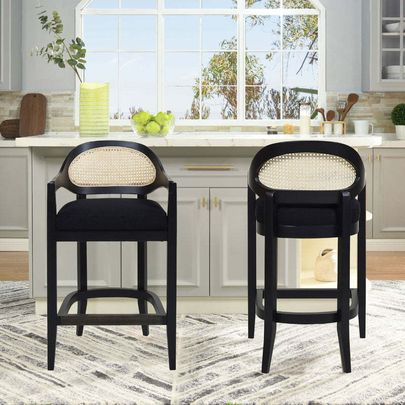Americana - Mid-Century Modern Cane Back Counter Stool - R&R Furniture Gallery (Fountain Valley, CA)