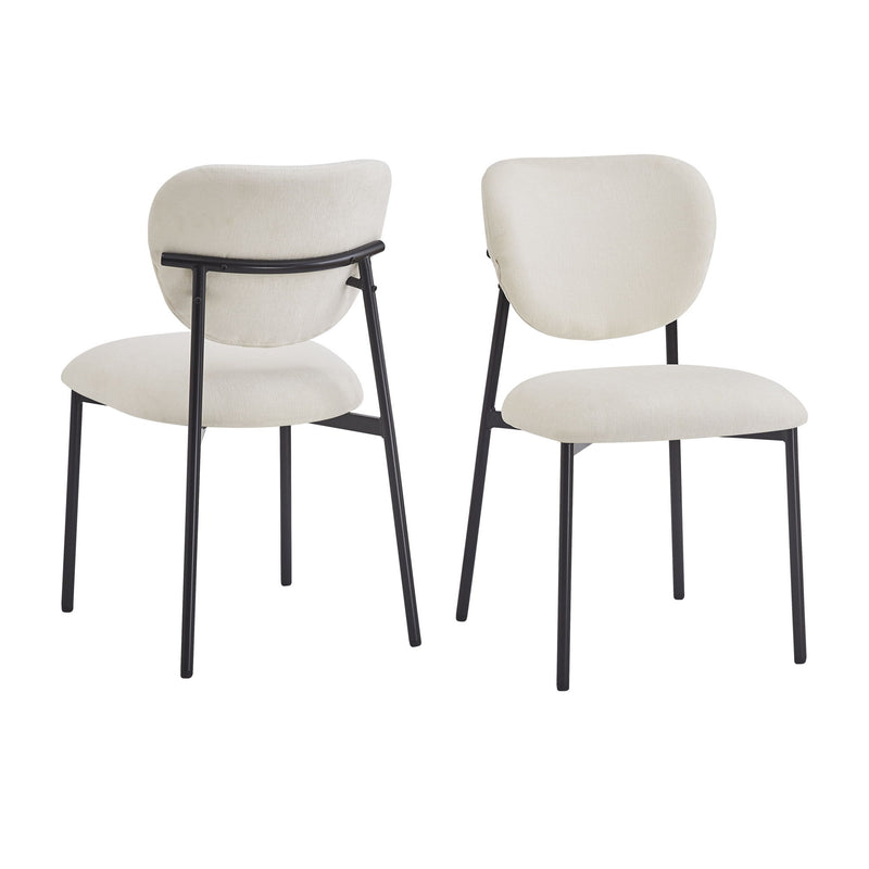 Modern Upholstered Dining Chairs With Metal Legs (Set of 2) - Beige - R&R Furniture Gallery (Fountain Valley, CA)