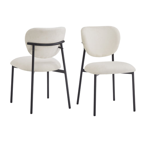 Modern Upholstered Dining Chairs With Metal Legs (Set of 2) - Beige - R&R Furniture Gallery (Fountain Valley, CA)