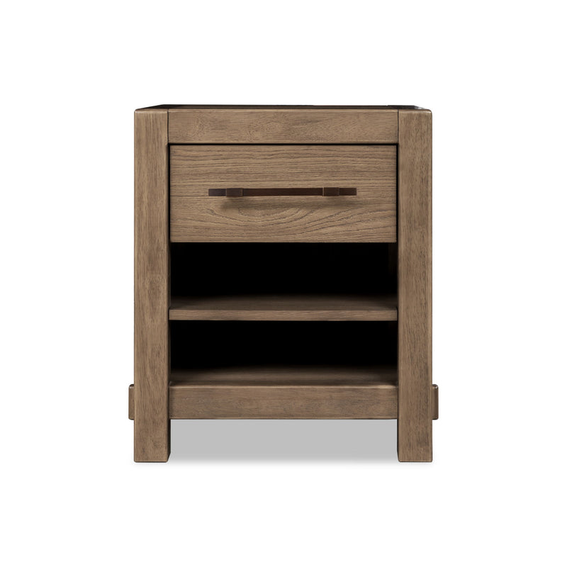 Modus Roycroft 1 Drawer Harvest Wood stand-alone piece with natural wood finish and handcrafted design.
