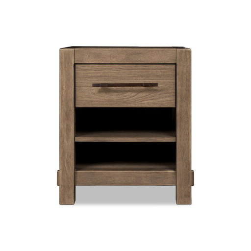 Modus Roycroft 1 Drawer Harvest Wood stand-alone piece with natural wood finish and handcrafted design.
