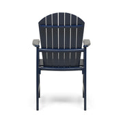 Pair of Noble House outdoor weather-resistant acacia wood Adirondack dining chairs set for patio or garden seating.