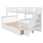 Stairway Bunk Bed With Storage And Guard Rail For Bedroom - R&R Furniture Gallery (Fountain Valley, CA)