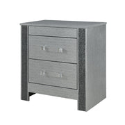 Lorenzo - Nightstand With Hidden Compartment And Handles - Silver - R&R Furniture Gallery (Fountain Valley, CA)