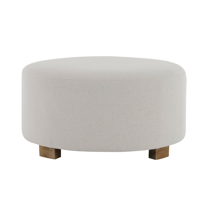 Round Ottoman, Minimalist Footstool - White - R&R Furniture Gallery (Fountain Valley, CA)