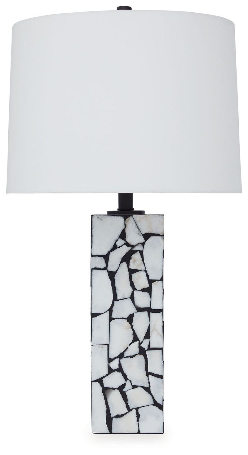 Macaria - Marble Table Lamp - White / Black - R&R Furniture Gallery (Fountain Valley, CA)