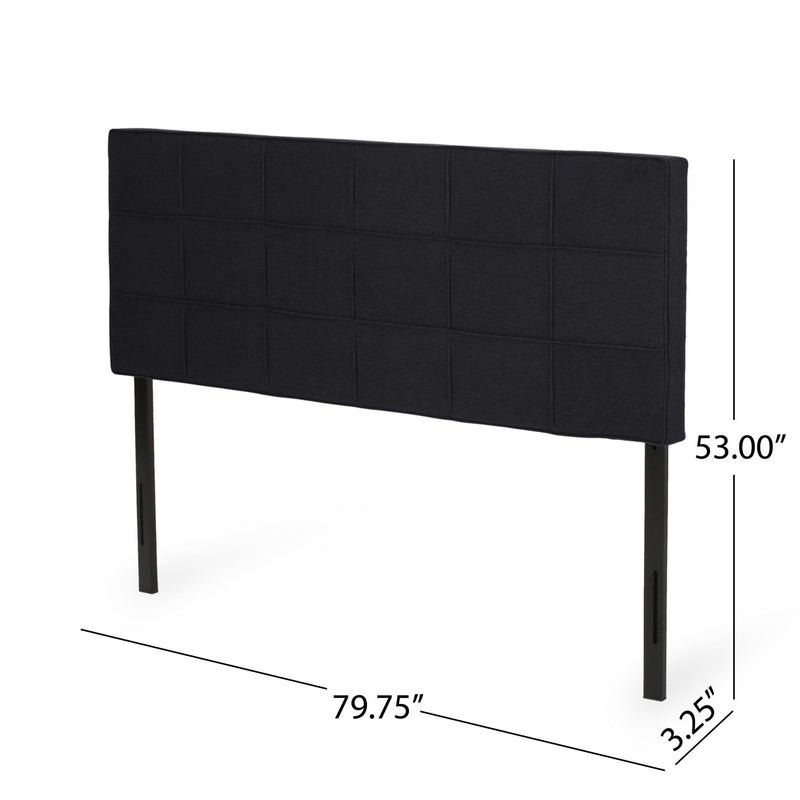 Marakesh - Contemporary Fabric Upholstered King / California King Headboard - Black - R&R Furniture Gallery (Fountain Valley, CA)