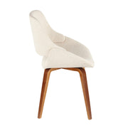 Lumi Source Fabrico mid-century modern style dining chair set of 2 with wooden legs and upholstered seats.