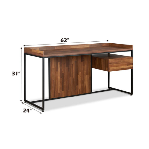 Sara - Writing Desk - Walnut & Sandy Black - R&R Furniture Gallery (Fountain Valley, CA)