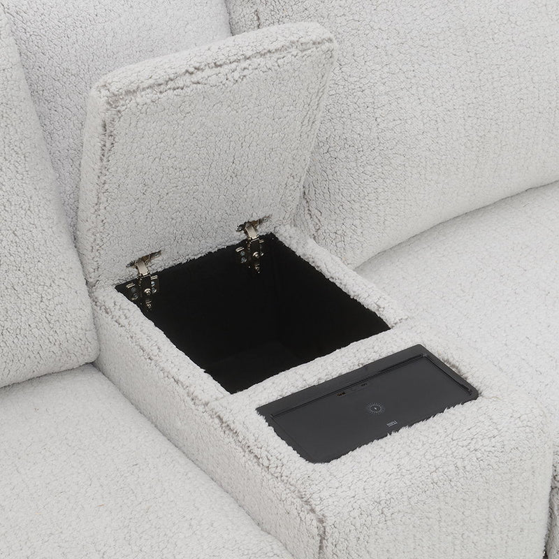 Tarrance - Modular Console With Wireless Charging & USB - Gray - R&R Furniture Gallery (Fountain Valley, CA)