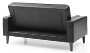 Contemporary Glory Furniture loveseat for two, modern futon sofa in neutral fabric with cushioned seating and backrest.